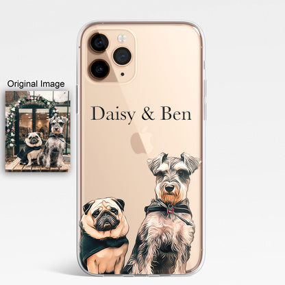 PET Painting Portrait Dog Cat Horse Animal Personalised Phone Case Custom Photo CLEAR Cover for iPhone & Samsung Galaxy