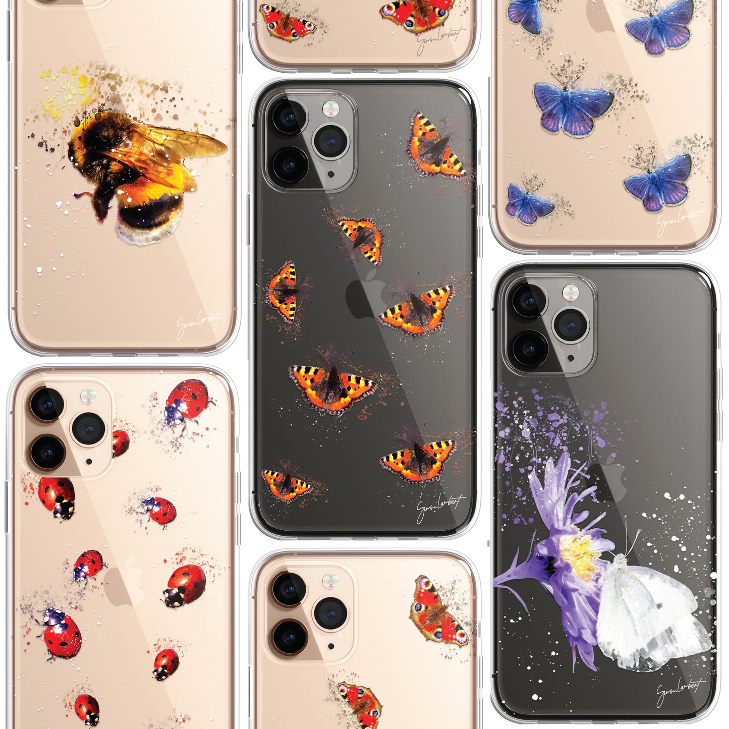 Insects Bumble Bee Case Splatter Art CLEAR Phone Cover Case for iPhone 14 13 12