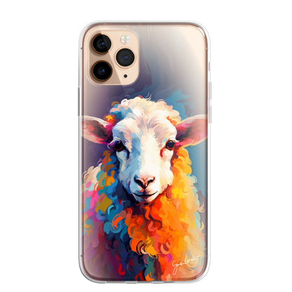 British Farm Animals Phone Case Palette Knife Art CLEAR Cover Case for iPhone 15 14 13 12 Pro +