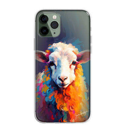 British Farm Animals Phone Case Palette Knife Art CLEAR Cover Case for iPhone 15 14 13 12 Pro +