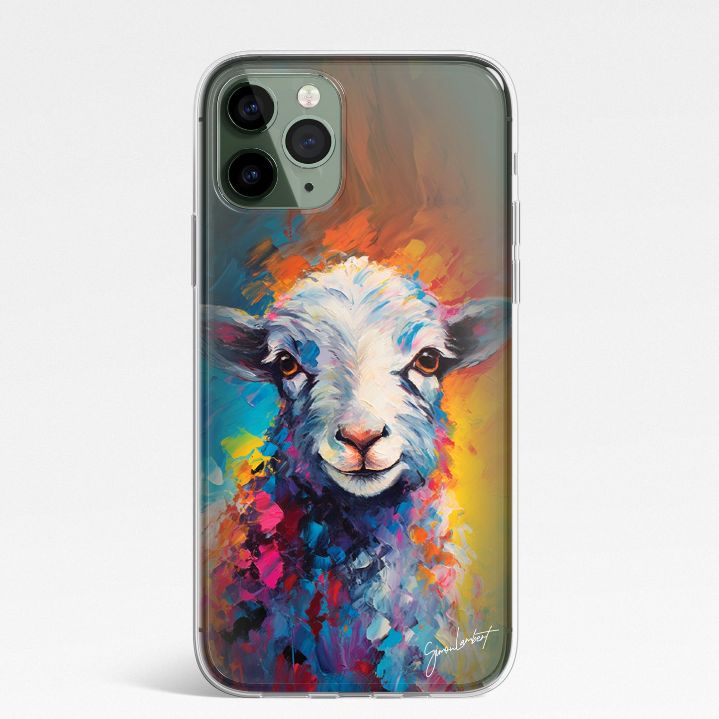 British Farm Animals Phone Case Palette Knife Art CLEAR Cover Case for iPhone 15 14 13 12 Pro +