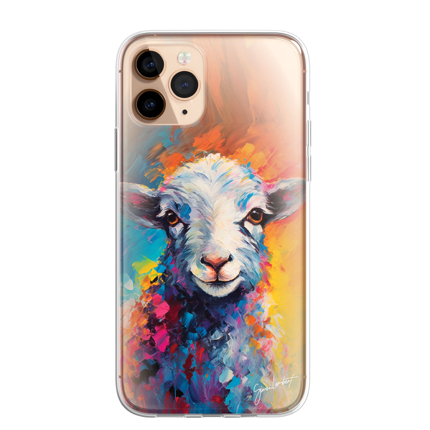 British Farm Animals Phone Case Palette Knife Art CLEAR Cover Case for iPhone 15 14 13 12 Pro +