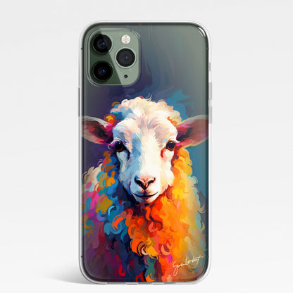 British Farm Animals Phone Case Palette Knife Art CLEAR Cover Case for iPhone 15 14 13 12 Pro +