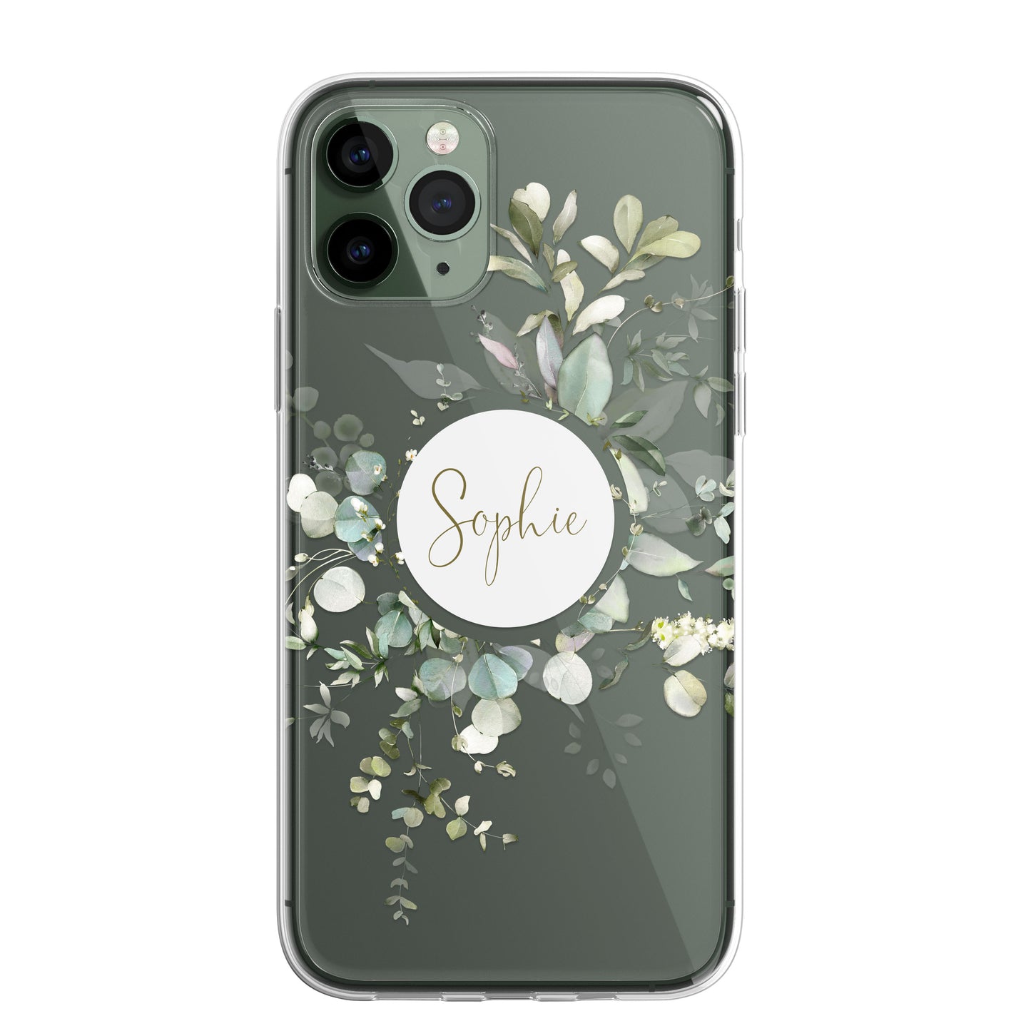 Personalised Floral Botanic Custom CLEAR Cover Case Flower for iPhone 14 12 11