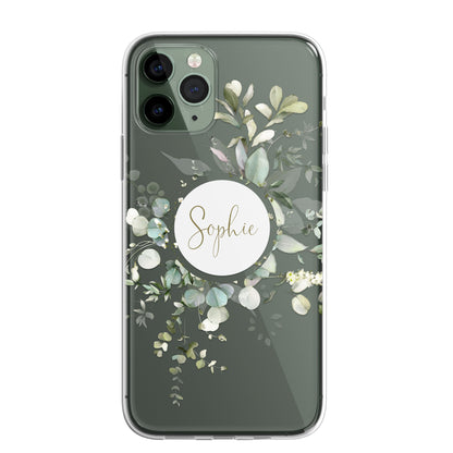 Personalised Floral Botanic Custom CLEAR Cover Case Flower for Samsung S21 S20
