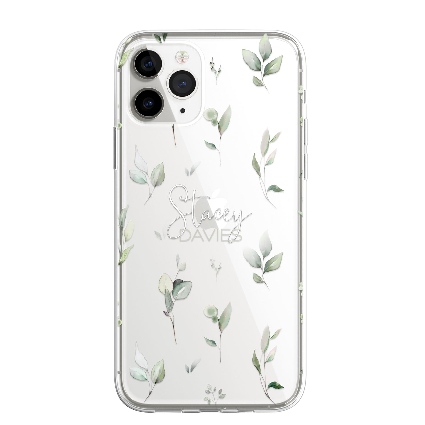 Personalised Floral Botanic Custom CLEAR Cover Case Flower for iPhone 14 12 11