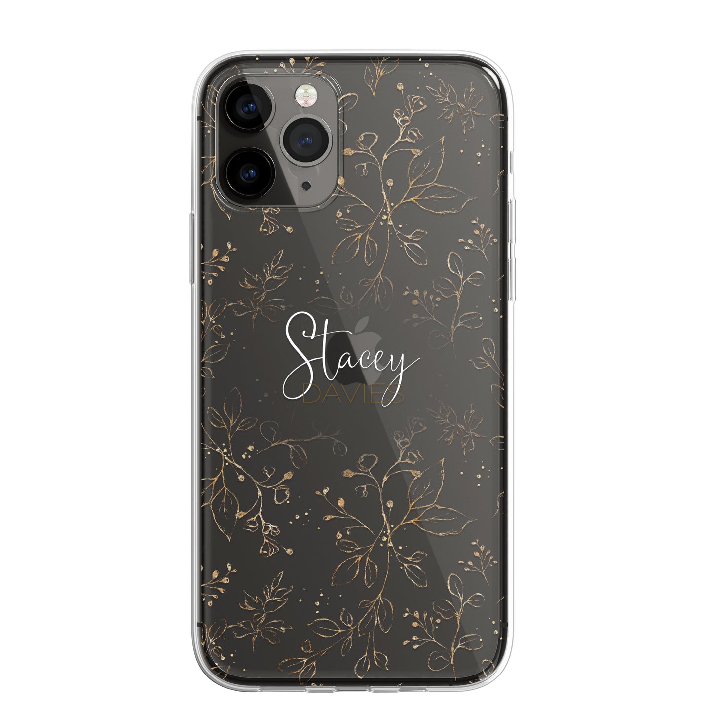 Personalised Floral Botanic Custom CLEAR Cover Case Flower for iPhone 14 12 11