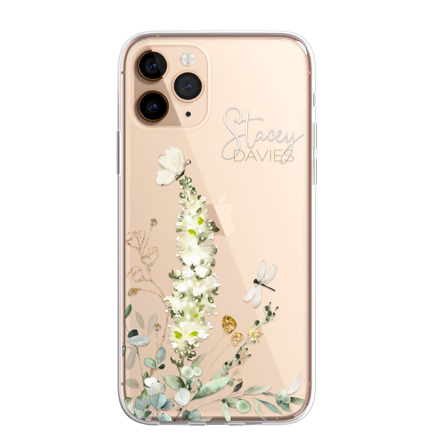 Personalised Floral Botanic Custom CLEAR Cover Case Flower for iPhone 14 12 11