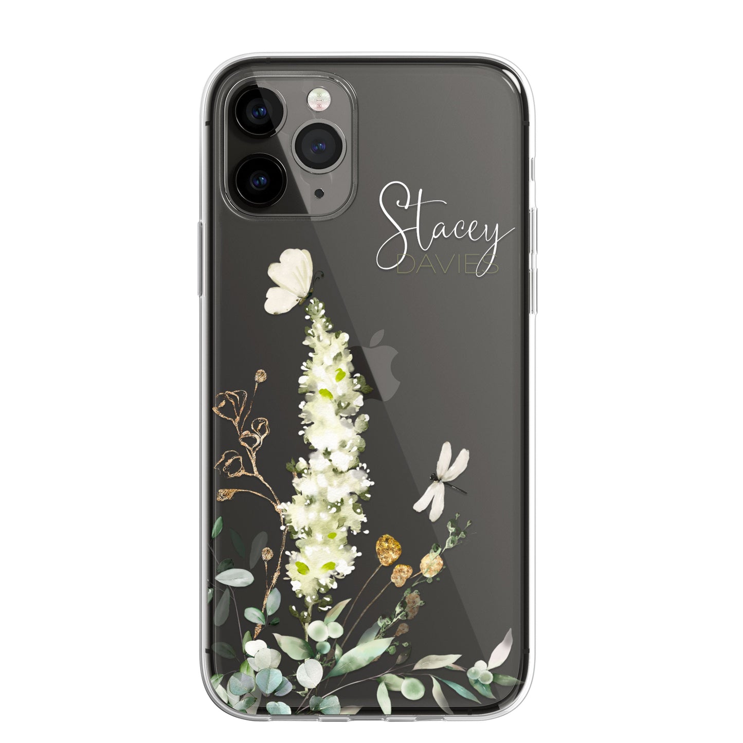 Personalised Floral Botanic Custom CLEAR Cover Case Flower for Samsung S21 S20