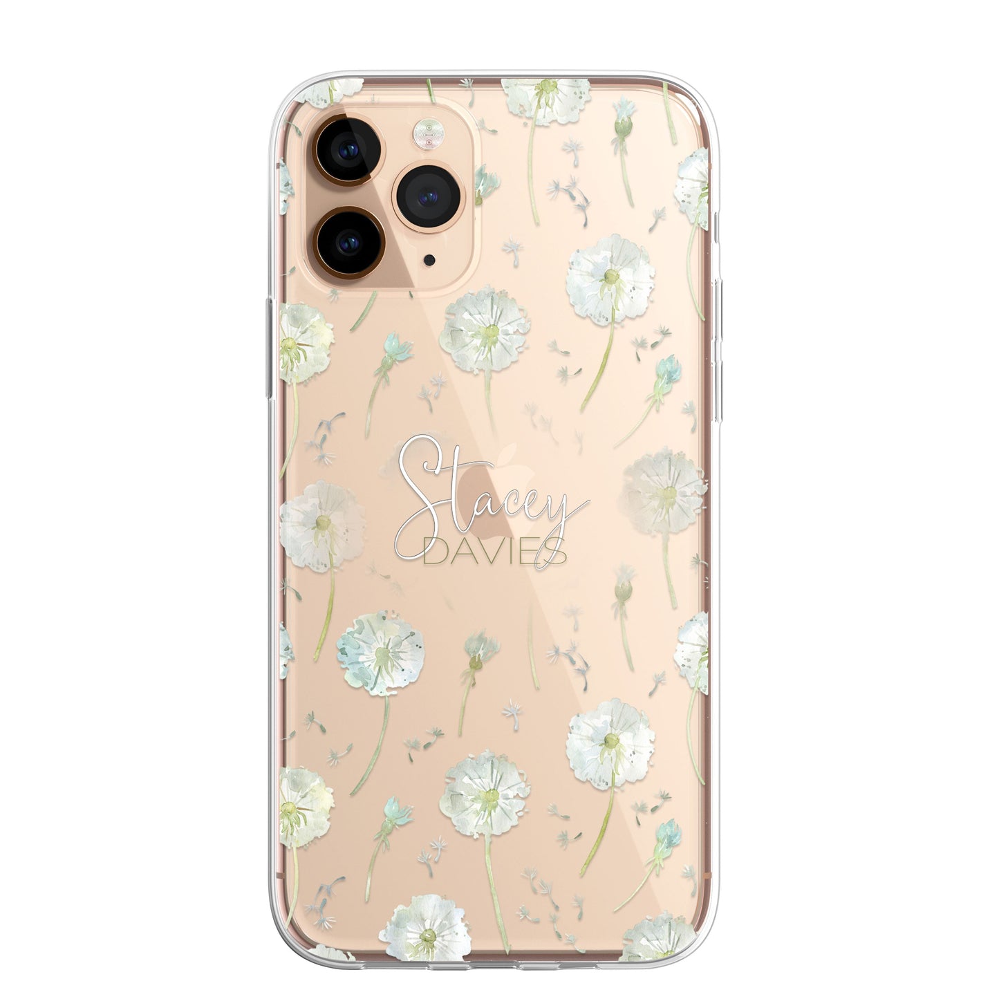 Personalised Floral Dandelions Custom CLEAR Cover Case Flower for Samsung S21 S2
