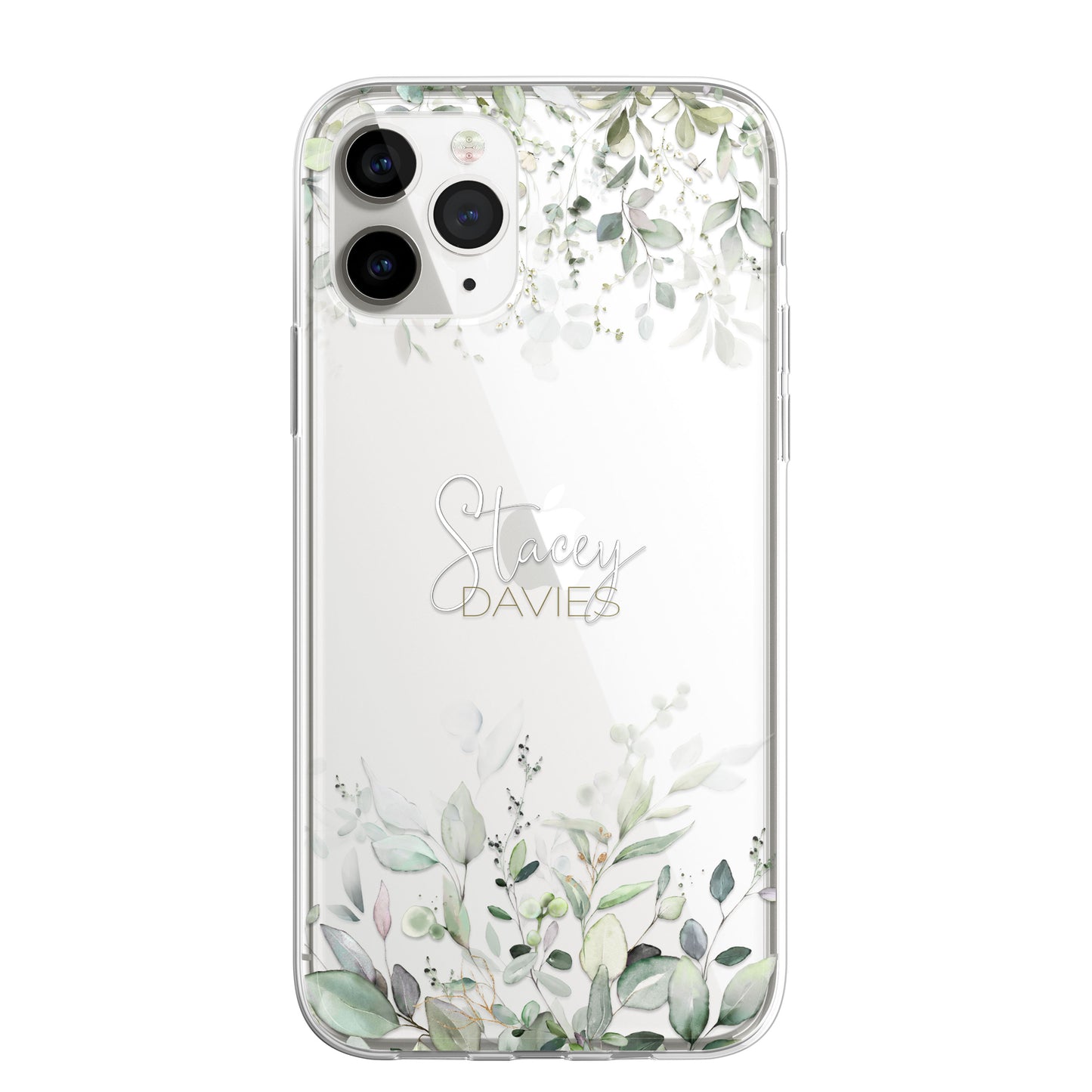Personalised Floral Botanic Custom CLEAR Cover Case Flower for iPhone 14 12 11
