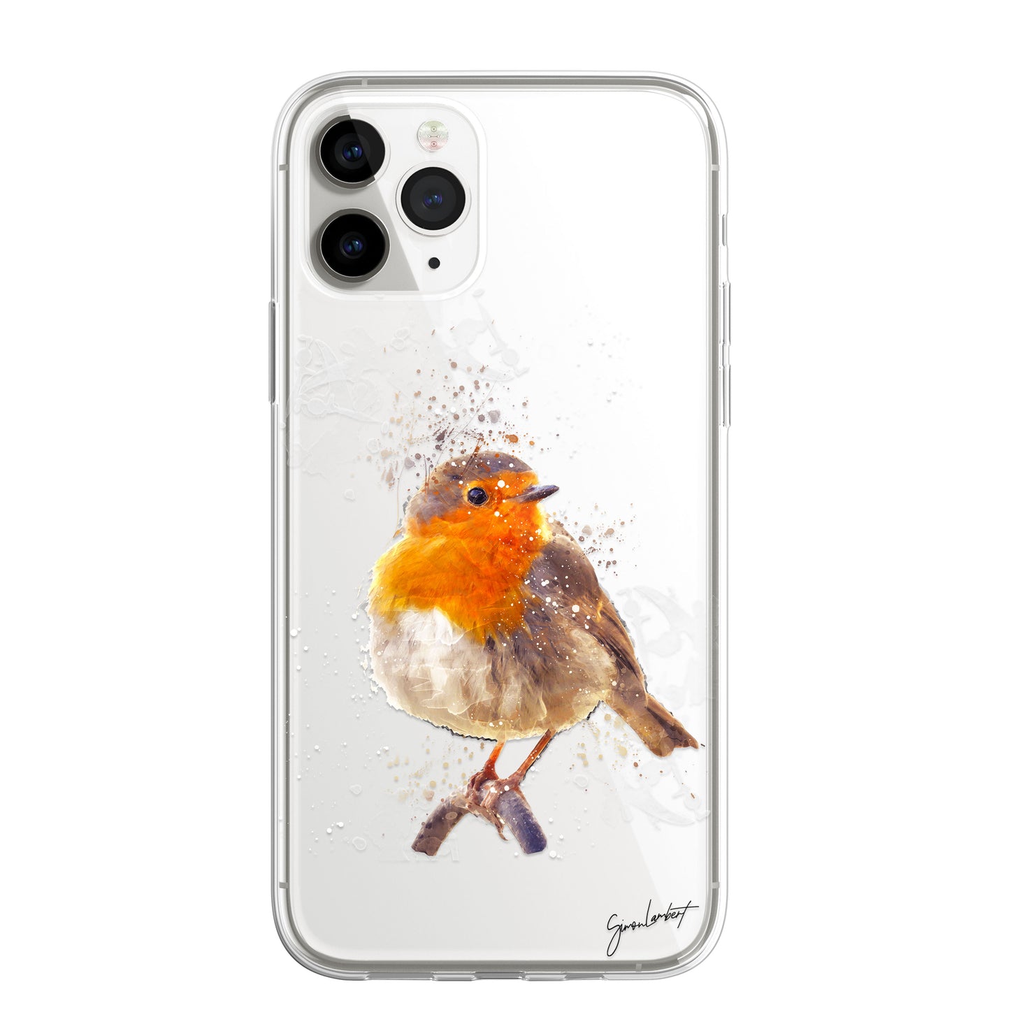 British Birds Phone Case Splatter Art CLEAR Cover Case for iPhone 14 13 12 Pro +