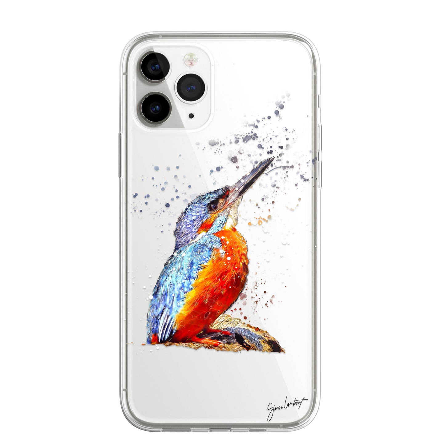 British Birds Phone Case Splatter Art CLEAR Cover Case for iPhone 14 13 12 Pro +