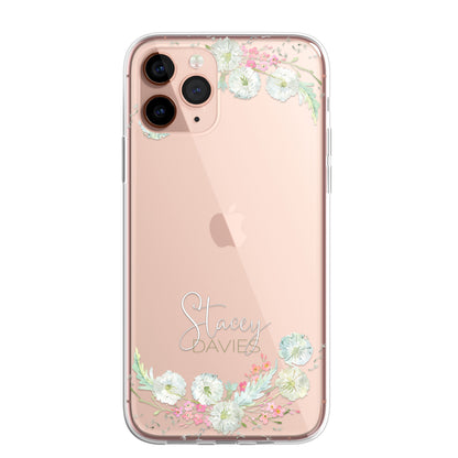 Personalised Floral Dandelion Custom CLEAR Cover Case Flower for iPhone 14 13 12