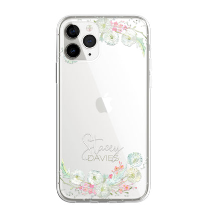 Personalised Floral Dandelions Custom CLEAR Cover Case Flower for Samsung S21 S2