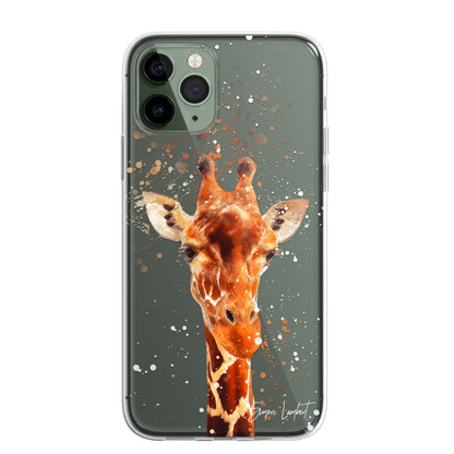 Giraffe Family Phone Case Personalised CLEAR Splatter Phone Cover Case for iPhone 14 13 12 +
