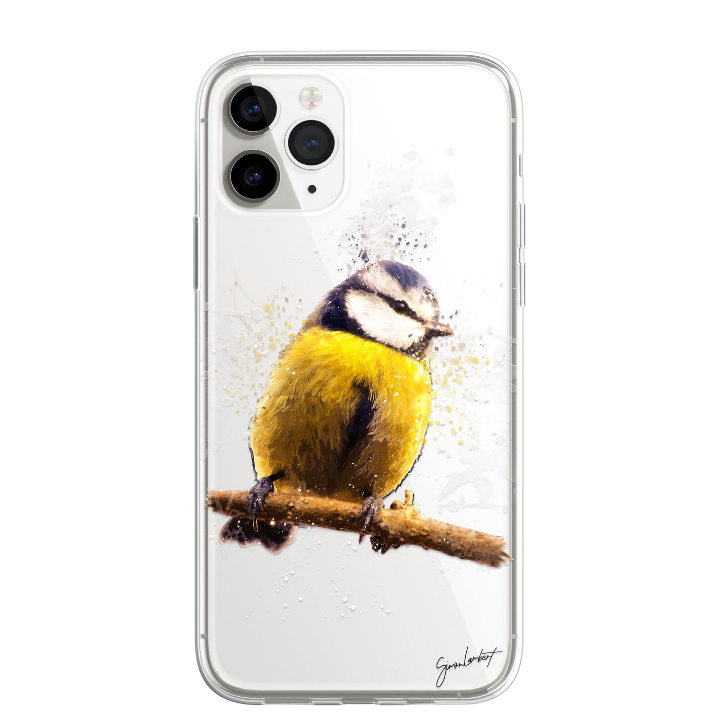British Birds Phone Case Splatter Art CLEAR Cover Case for iPhone 14 13 12 Pro +