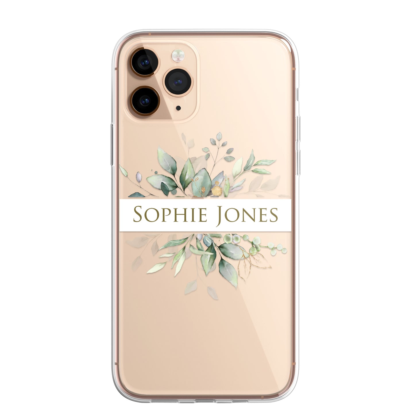 Personalised Floral Botanic Custom CLEAR Cover Case Flower for iPhone 14 12 11