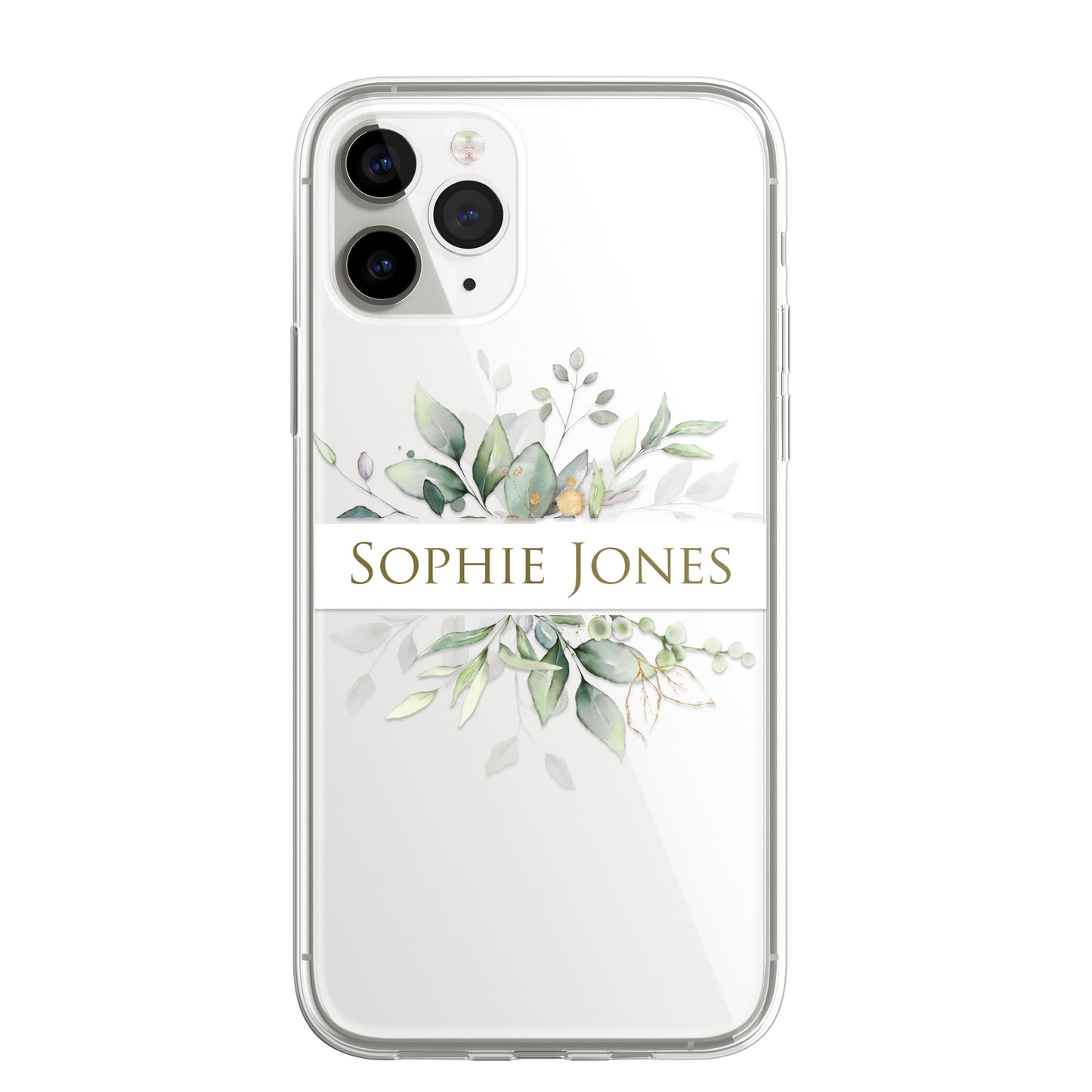 Personalised Floral Botanic Custom CLEAR Cover Case Flower for iPhone 14 12 11