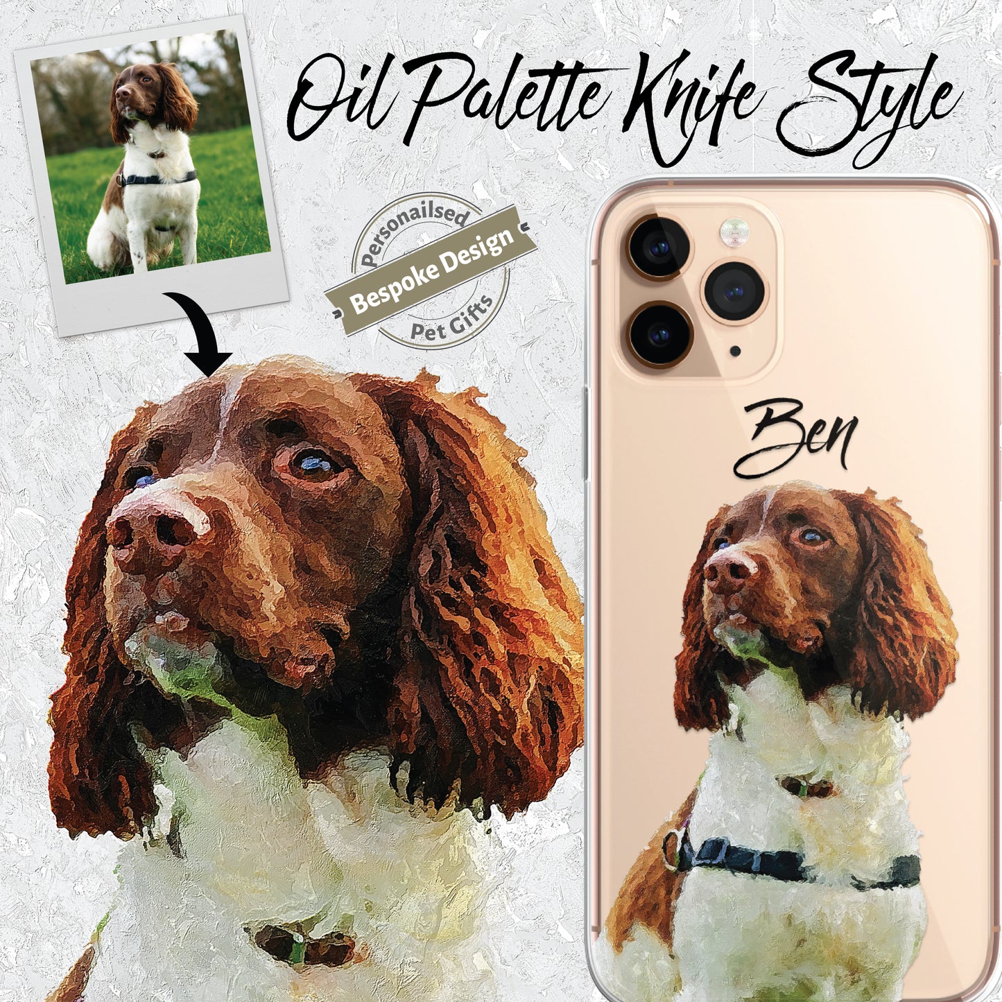 PET Painting Portrait OIL Dog Cat Personalised CLEAR Cover Case for iPhone 14 13