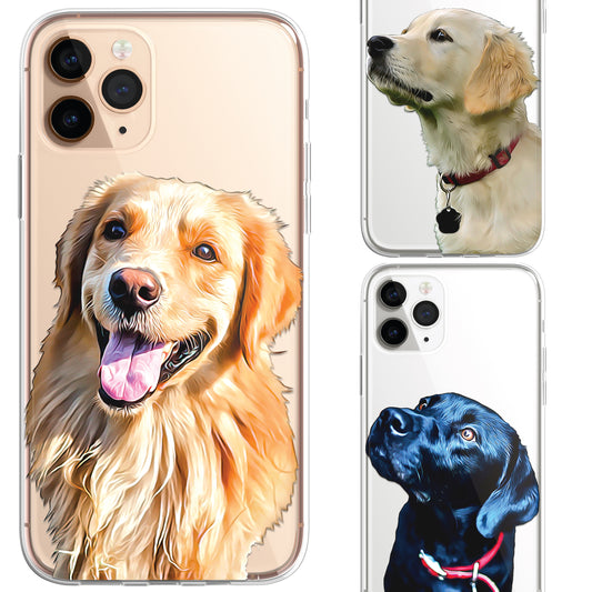 Retriever Labrador Pet Phone Case Brush Art CLEAR Phone Cover for iPhone 14 13+
