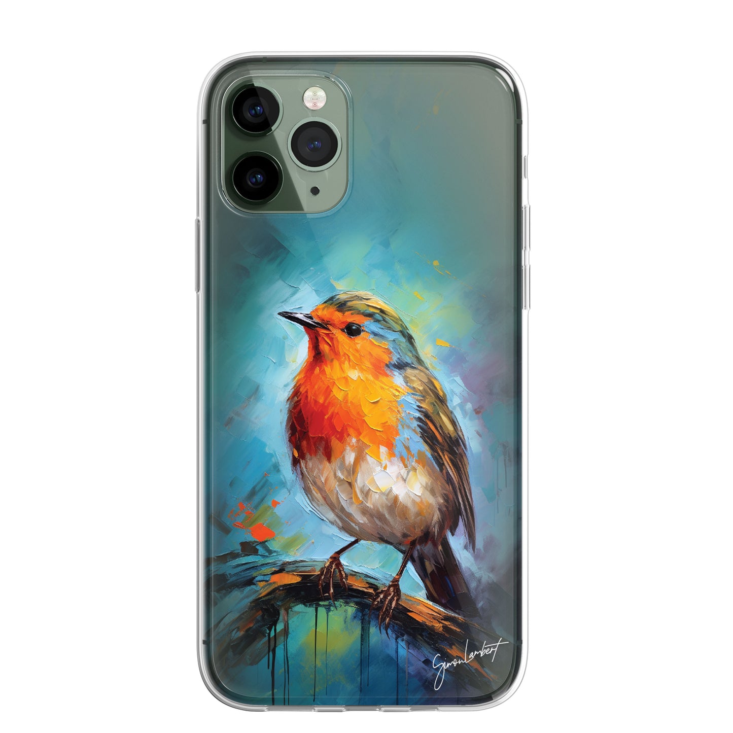 British Birds Phone Case Palette Knife Art CLEAR Cover Case for iPhone 15 14 13 12 Pro +