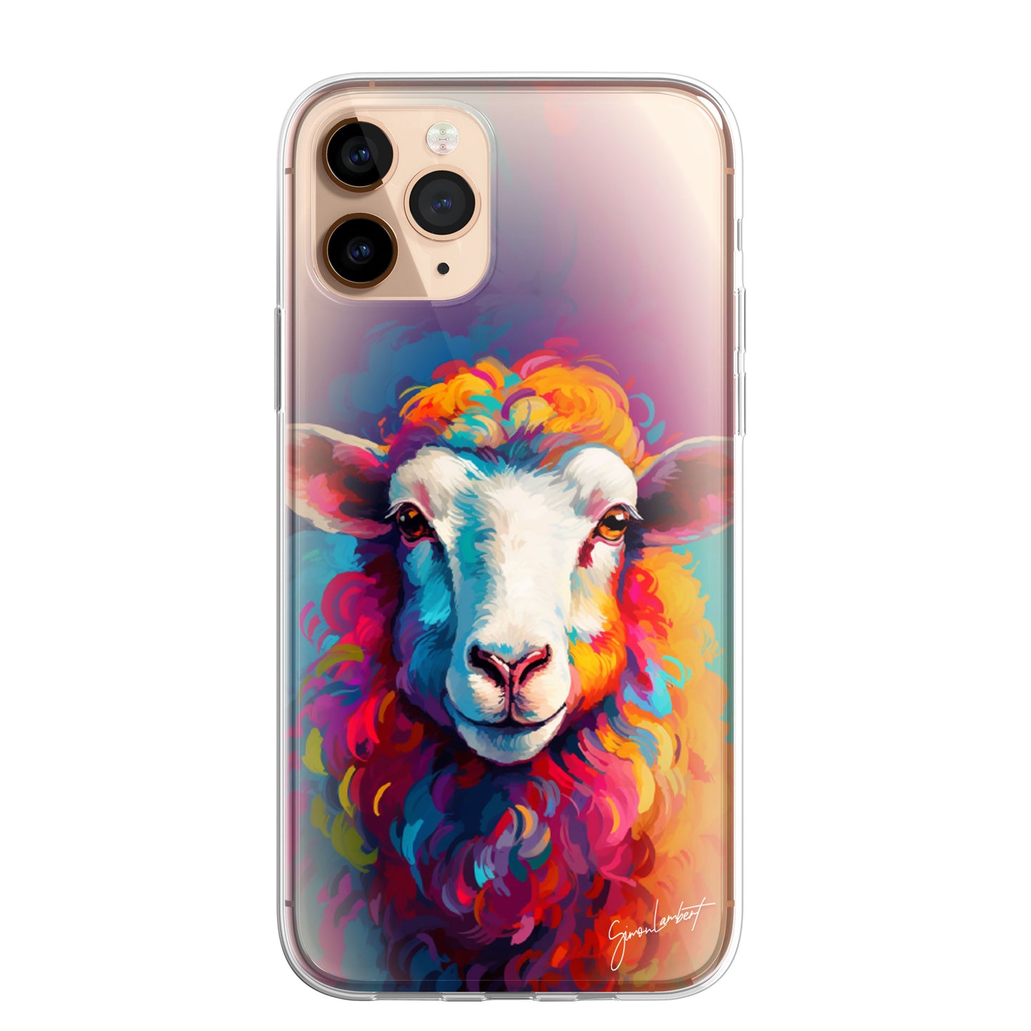 British Farm Animals Phone Case Palette Knife Art CLEAR Cover Case for iPhone 15 14 13 12 Pro +