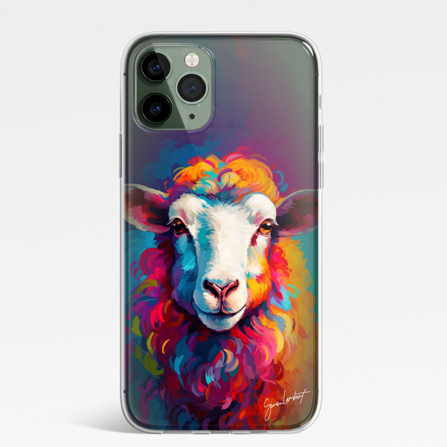 British Farm Animals Phone Case Palette Knife Art CLEAR Cover Case for iPhone 15 14 13 12 Pro +